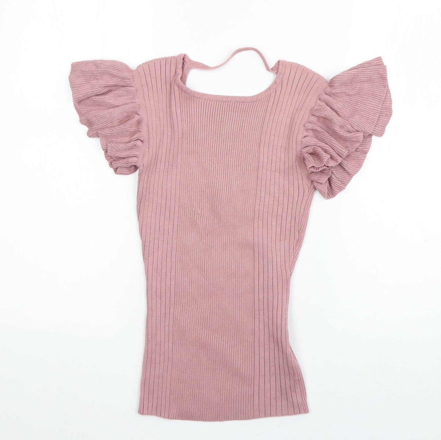 Womens UK Size 10 Apricot Pink Pullover Jumper