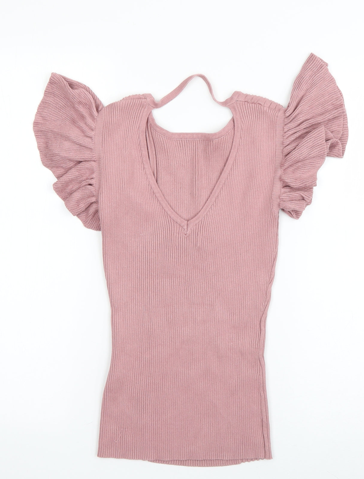 Womens UK Size 10 Apricot Pink Pullover Jumper