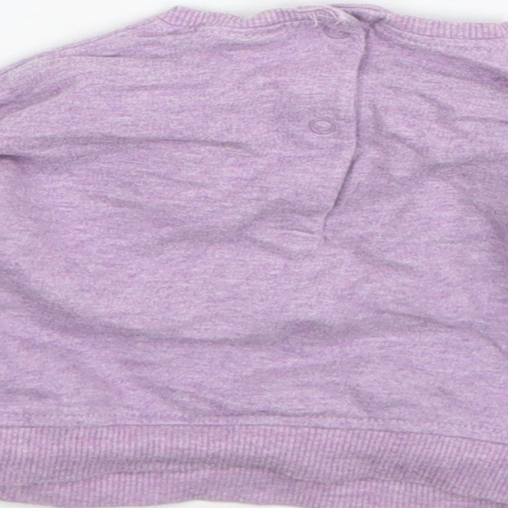 NEXT Girls Purple  Cotton Pullover Jumper Size 0-3 Months  Pullover - Mouse
