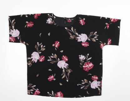 Womens UK Size 12 Body Flirt Black Basic Blouse