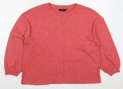 F&F Womens Pink Round Neck  Viscose Pullover Jumper Size 10