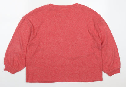 F&F Womens Pink Round Neck  Viscose Pullover Jumper Size 10