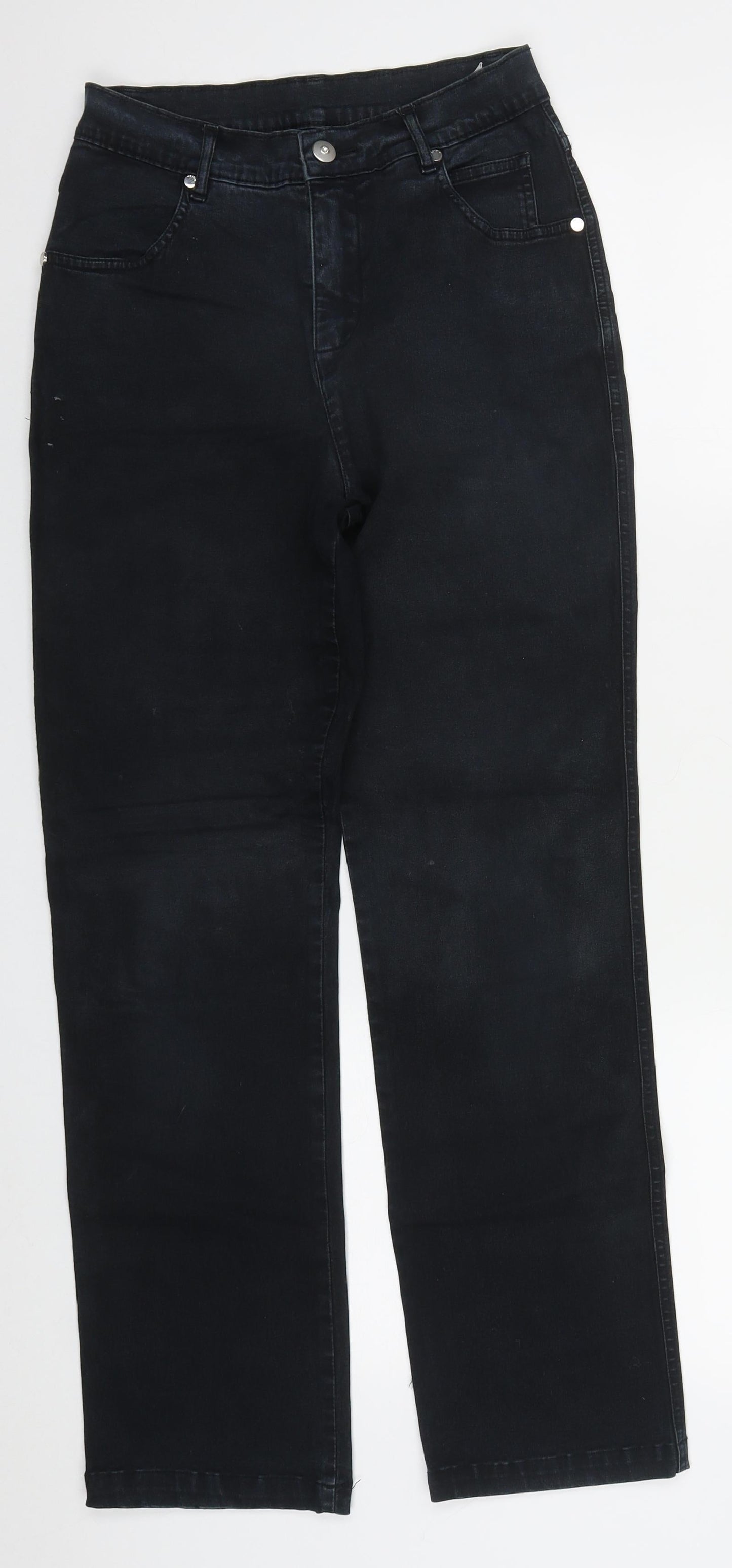 Marble Womens Blue  Cotton Straight Jeans Size 10 L29 in Regular Button