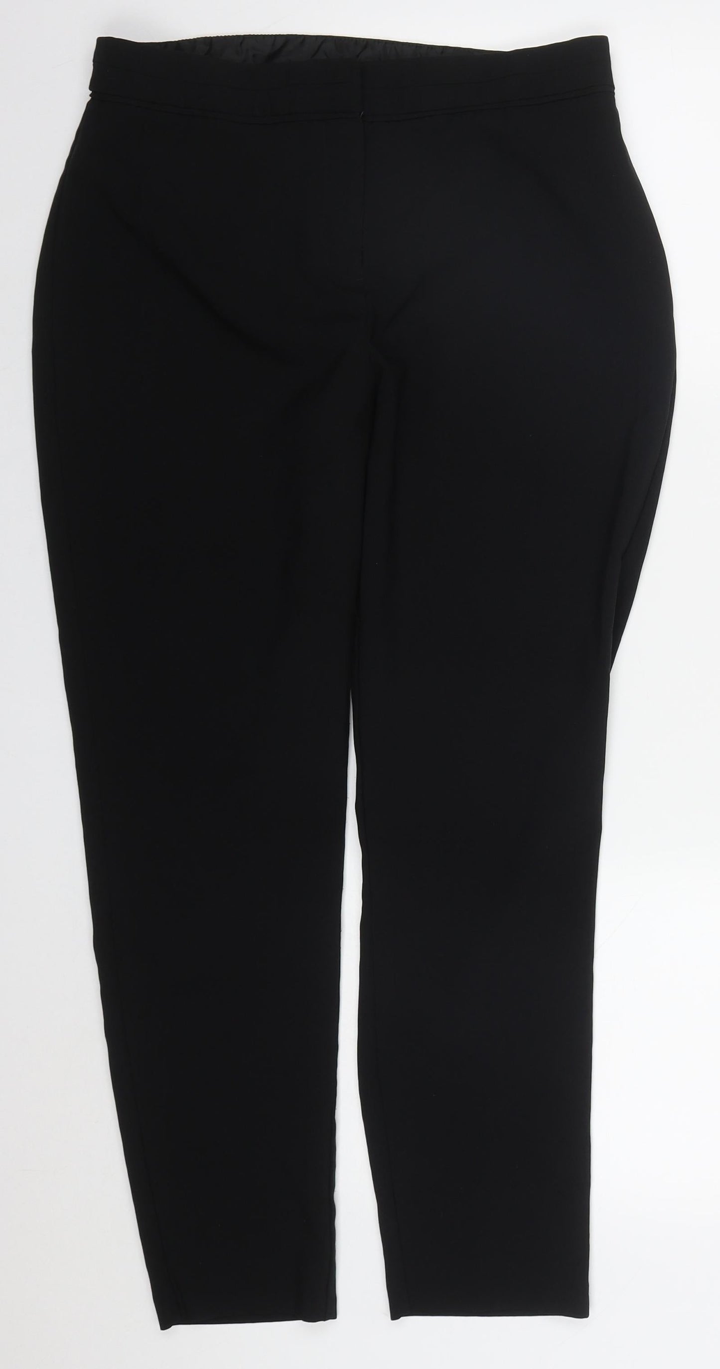 F&F Womens Black  Polyester Trousers  Size 12 L26 in Regular Hook & Eye