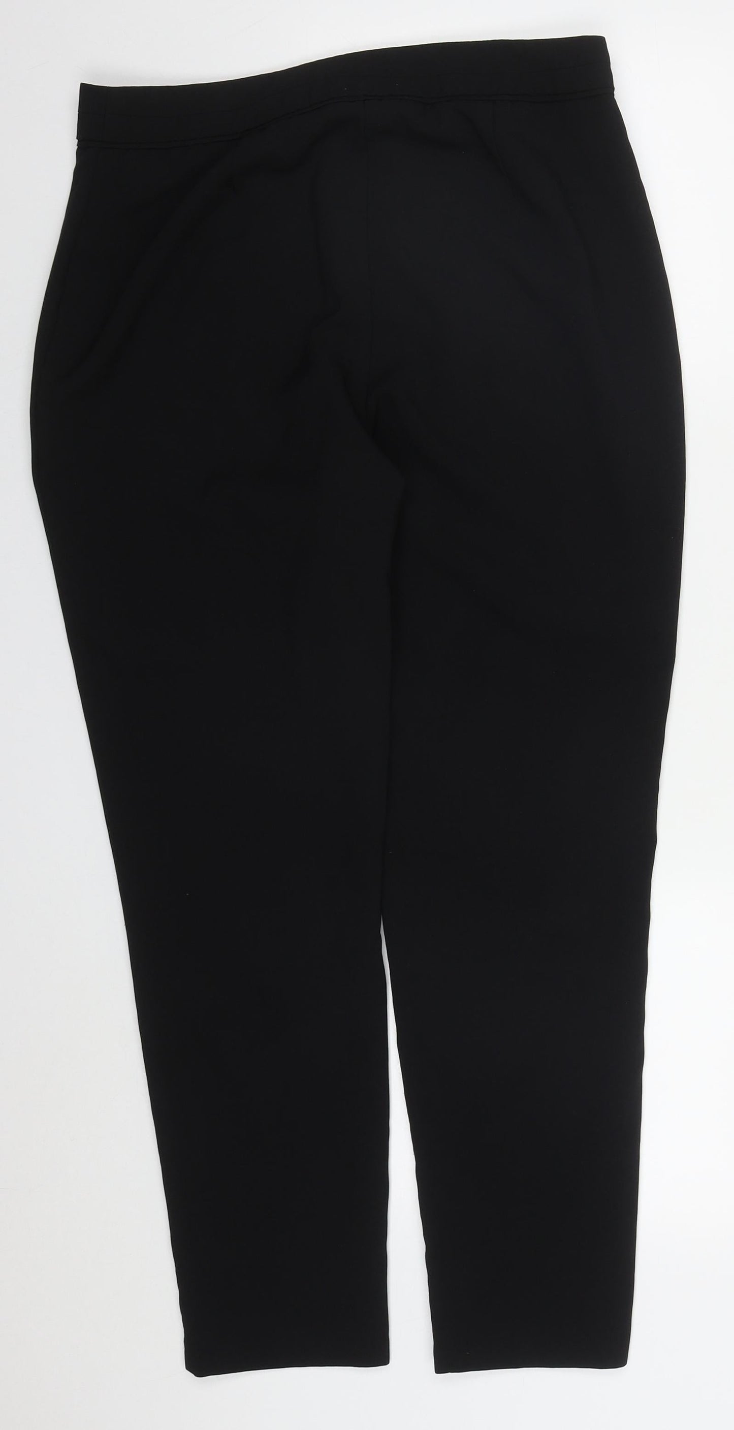 F&F Womens Black  Polyester Trousers  Size 12 L26 in Regular Hook & Eye
