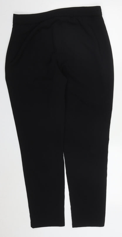 F&F Womens Black  Polyester Trousers  Size 12 L26 in Regular Hook & Eye