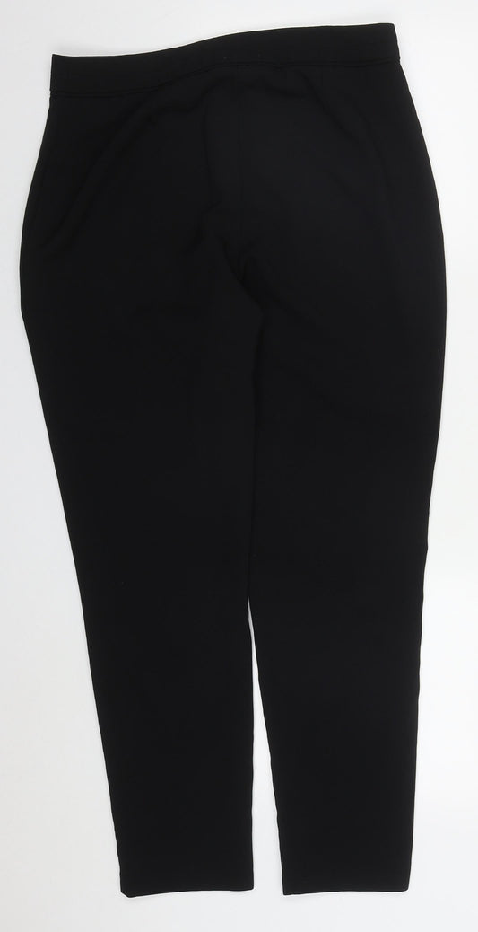 F&F Womens Black  Polyester Trousers  Size 12 L26 in Regular Hook & Eye