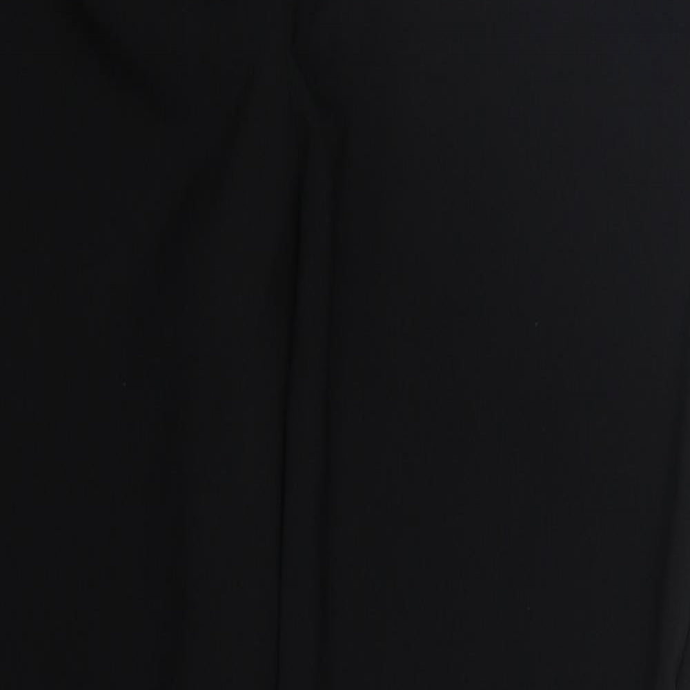F&F Womens Black  Polyester Trousers  Size 12 L26 in Regular Hook & Eye