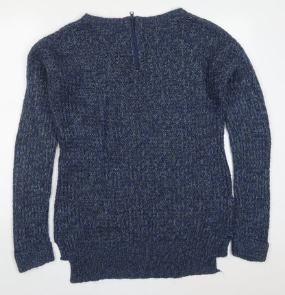 Vintage Couture Womens Blue Round Neck  Acrylic Pullover Jumper Size 14