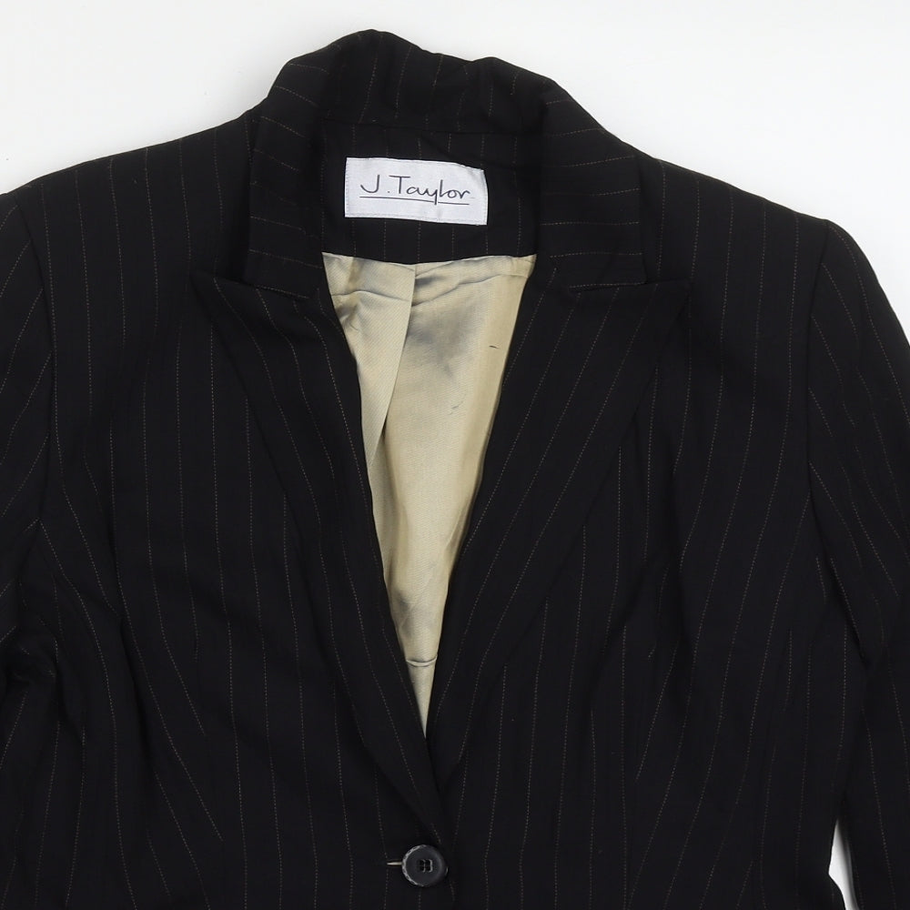 J Taylor Womens Black  Viscose Jacket Suit Jacket Size 14