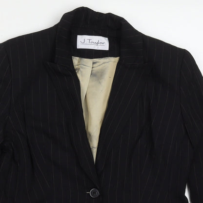 J Taylor Womens Black  Viscose Jacket Suit Jacket Size 14