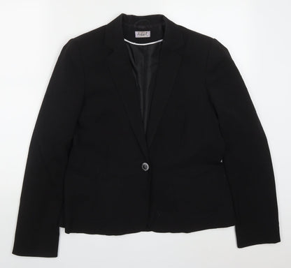 Select Womens Black  Polyester Jacket Suit Jacket Size 14