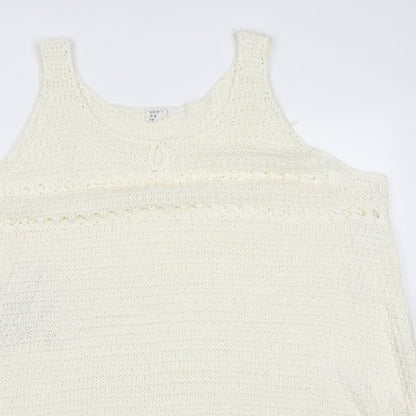 Somedays Lovin Womens Ivory Round Neck  Acrylic Vest Jumper Size L