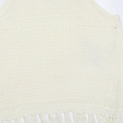 Somedays Lovin Womens Ivory Round Neck  Acrylic Vest Jumper Size L