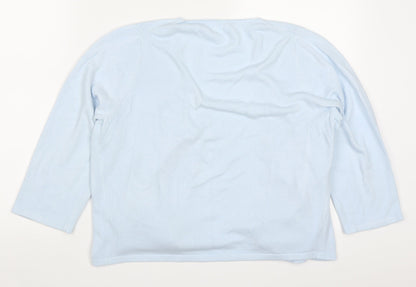 BHS Womens Blue V-Neck  Acrylic Cardigan Jumper Size 18