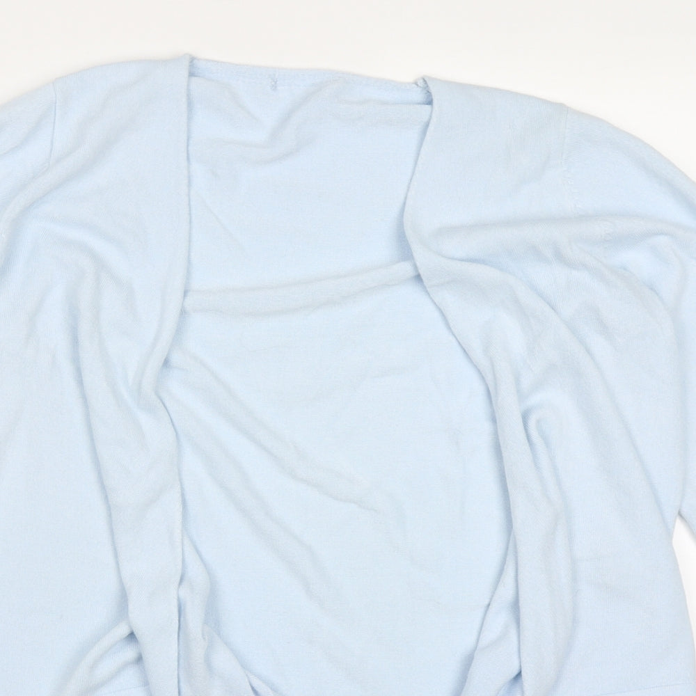 BHS Womens Blue V-Neck  Acrylic Cardigan Jumper Size 18