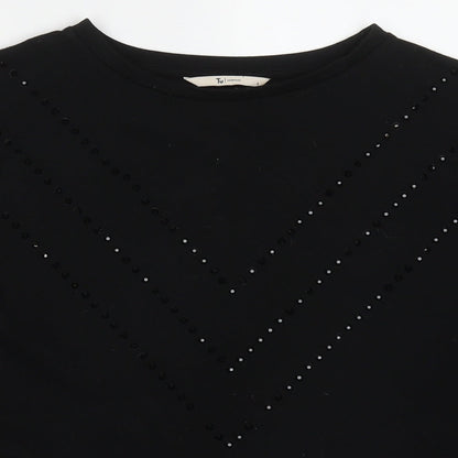 TU Womens Black Chevron Polyester Pullover Sweatshirt Size 8  Pullover