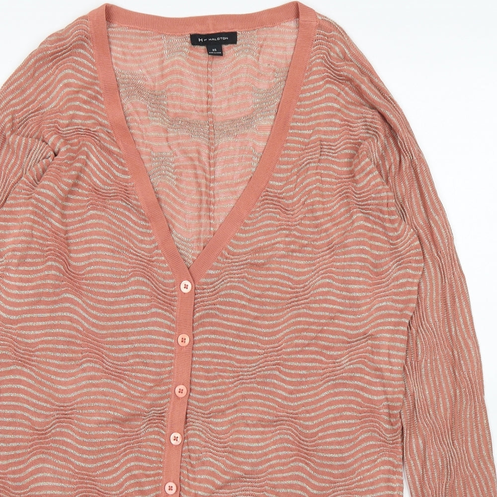 Womens UK Size XS H by Halston Pink Cardigan Jumper
