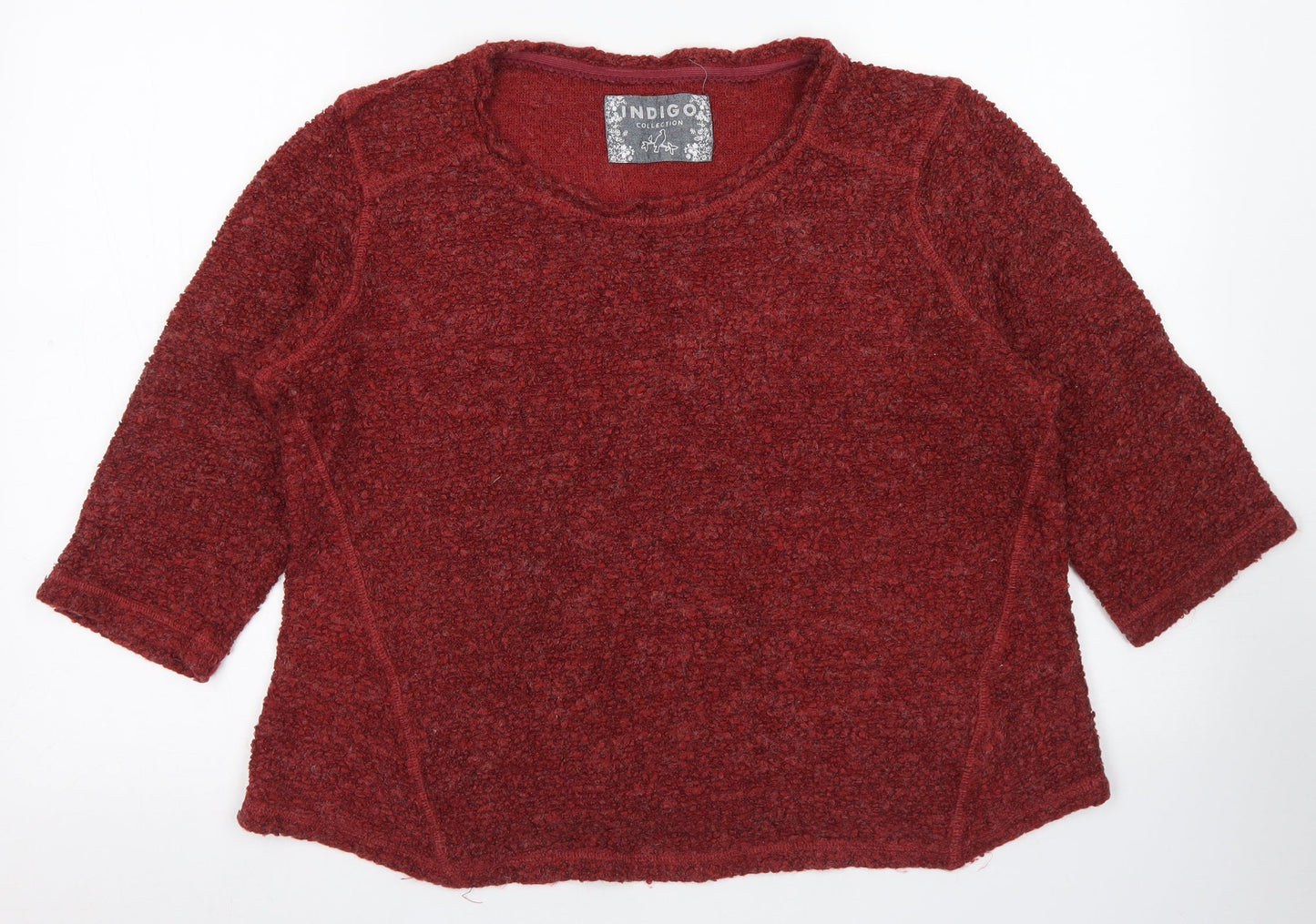 Indigo Collection Womens Purple Round Neck  Acrylic Pullover Jumper Size 18