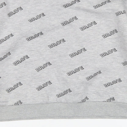 Primark Girls Grey Spotted Cotton Pullover Sweatshirt Size 9-10 Years   - Cropped