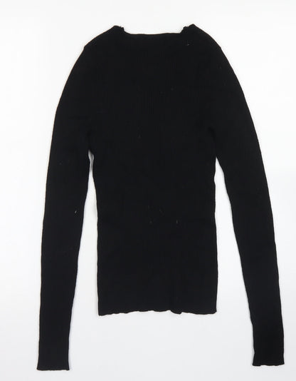 Primark Womens Black V-Neck  Acrylic Pullover Jumper Size S