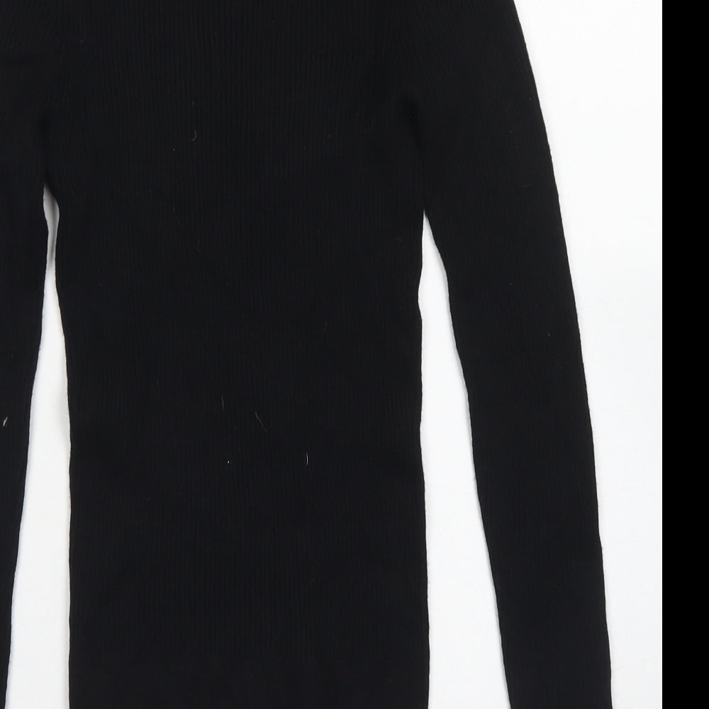 Primark Womens Black V-Neck  Acrylic Pullover Jumper Size S