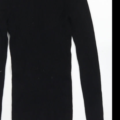 Primark Womens Black V-Neck  Acrylic Pullover Jumper Size S