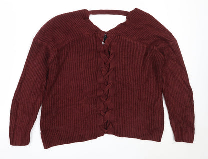 Womens UK Size S New Look Brown Pullover Jumper