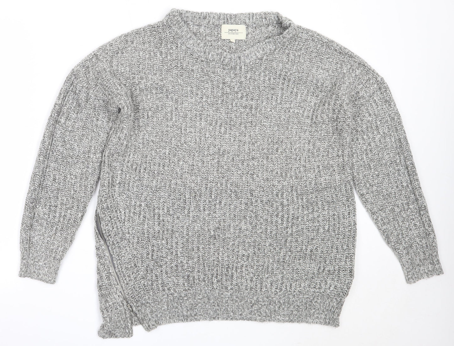 Womens UK Size L Papaya Grey Pullover Jumper