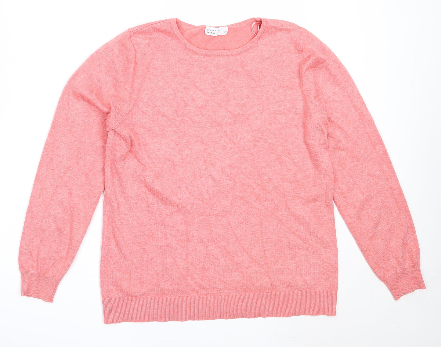 Papaya Womens Pink Round Neck  Viscose Pullover Jumper Size 12
