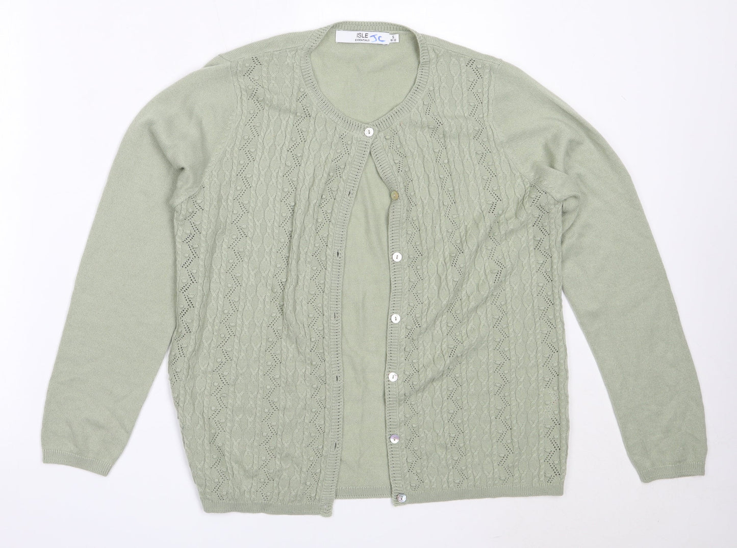 Womens UK Size S EWM Green Cardigan Jumper