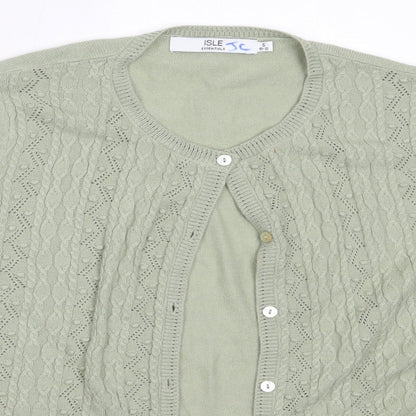 Womens UK Size S EWM Green Cardigan Jumper