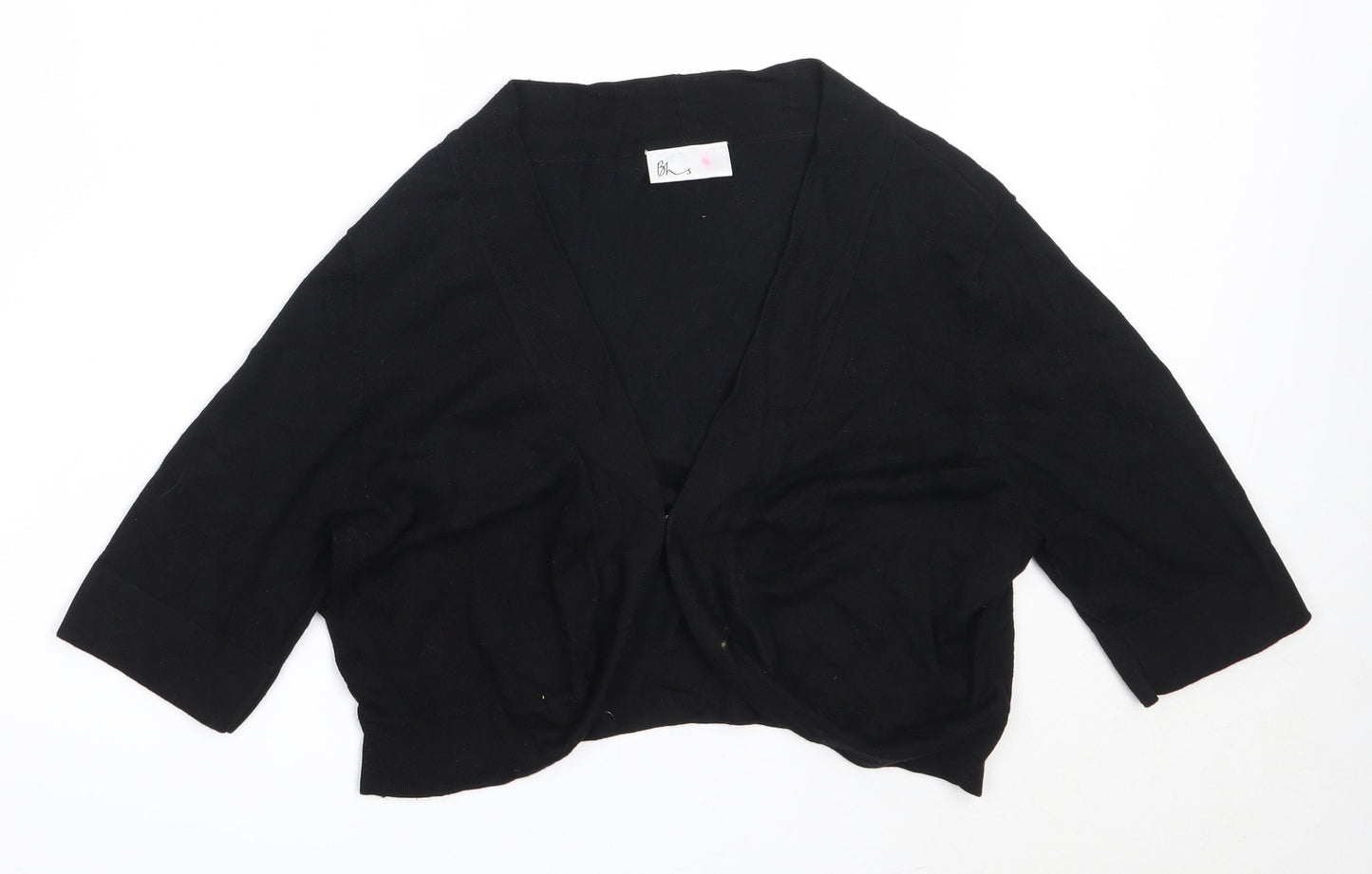 BHS Womens Black Round Neck  Viscose Cardigan Jumper Size L