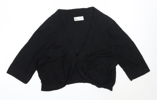 BHS Womens Black Round Neck  Viscose Cardigan Jumper Size L