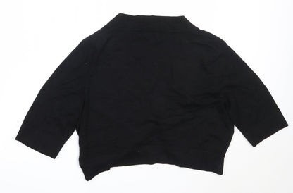 BHS Womens Black Round Neck  Viscose Cardigan Jumper Size L
