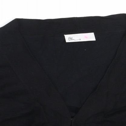 BHS Womens Black Round Neck  Viscose Cardigan Jumper Size L