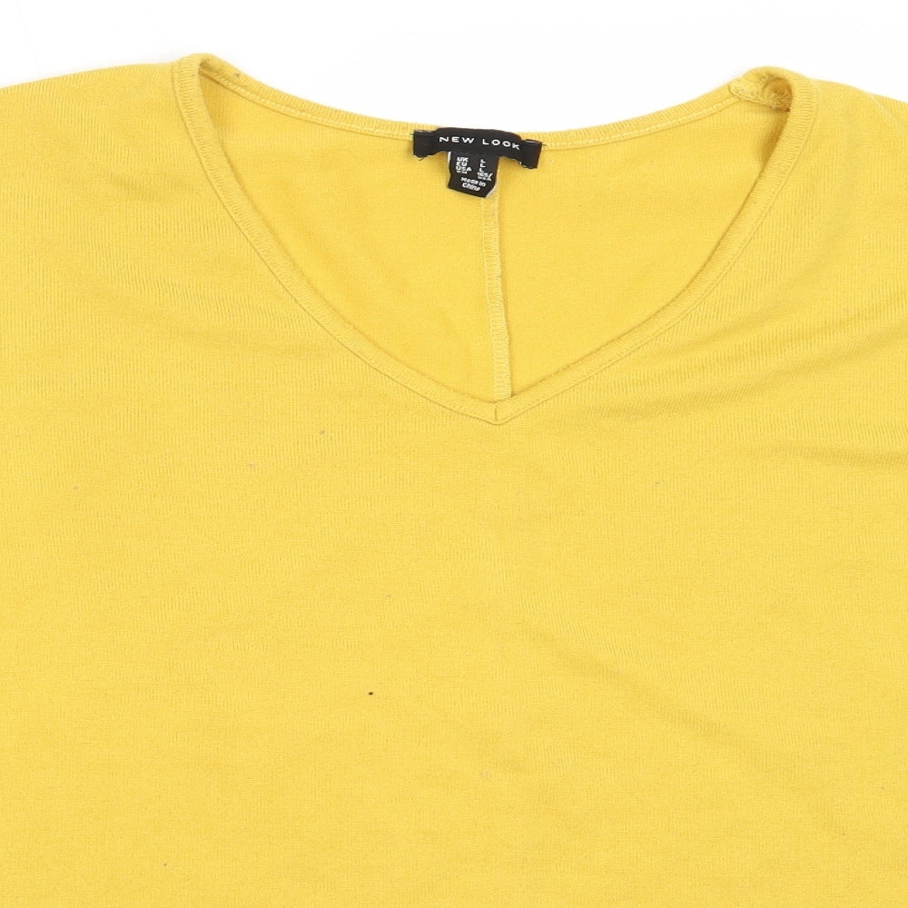 Womens UK Size L New Look Yellow Pullover Jumper
