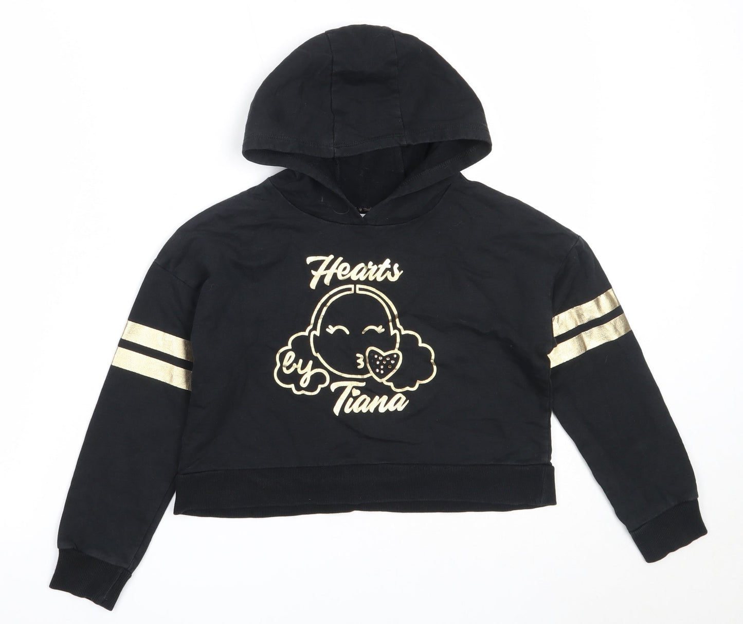 George Girls Black  Cotton Pullover Hoodie Size 7-8 Years   - tiana