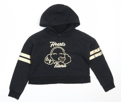 George Girls Black  Cotton Pullover Hoodie Size 7-8 Years   - tiana