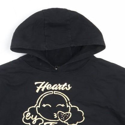 George Girls Black  Cotton Pullover Hoodie Size 7-8 Years   - tiana