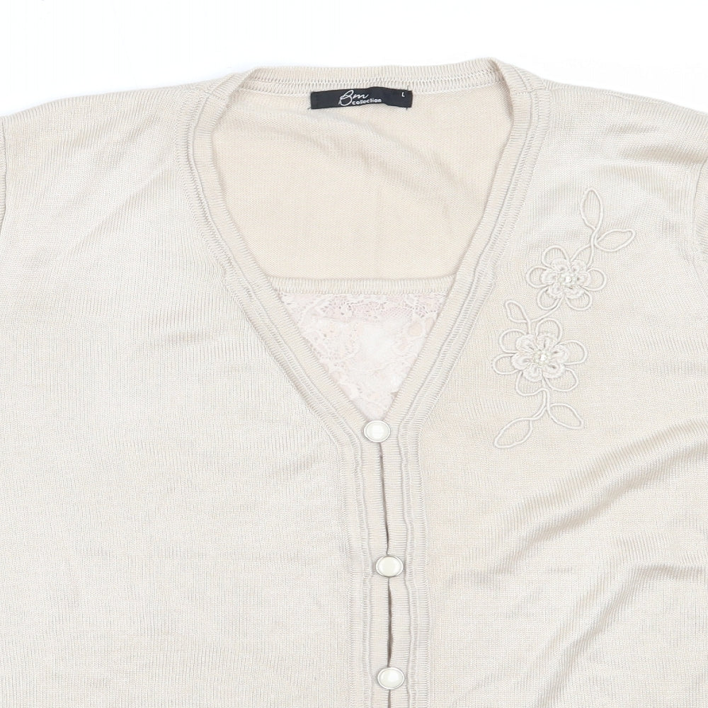 Womens UK Size L BM Beige Pullover Jumper