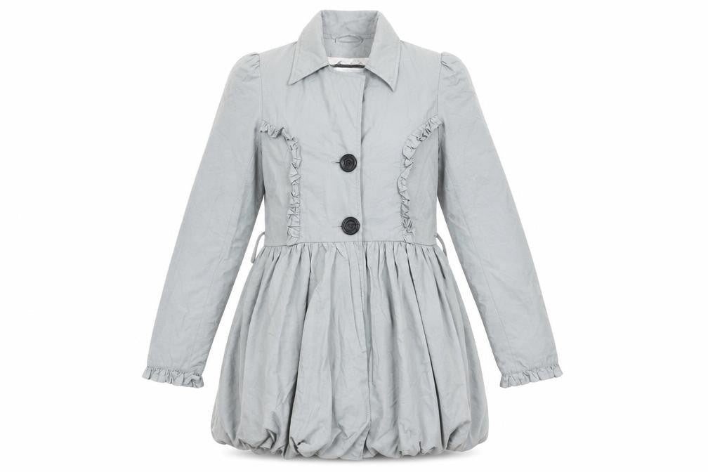 Womens UK Size 12 Ribbon Grey Overcoat