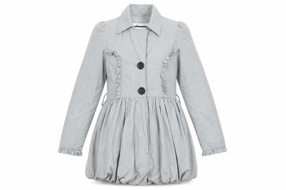 Womens UK Size 12 Ribbon Grey Overcoat