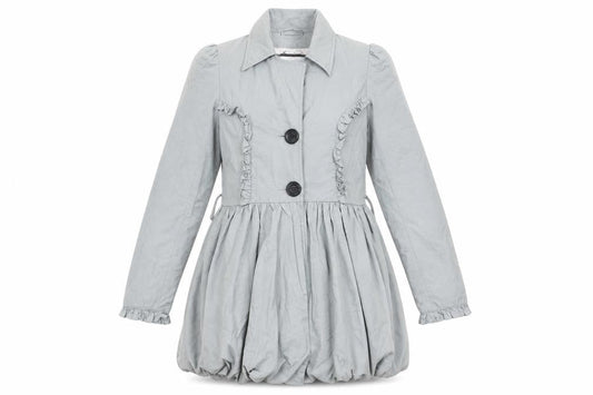 Womens UK Size 12 Ribbon Grey Overcoat