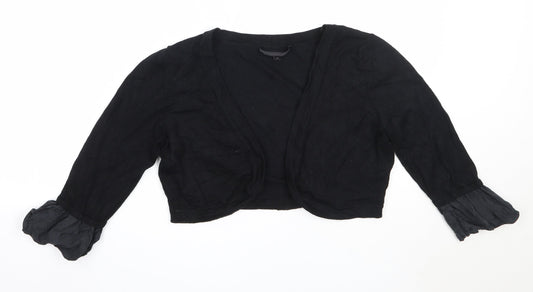 Coast Womens Black Round Neck  Viscose Cardigan Jumper Size M