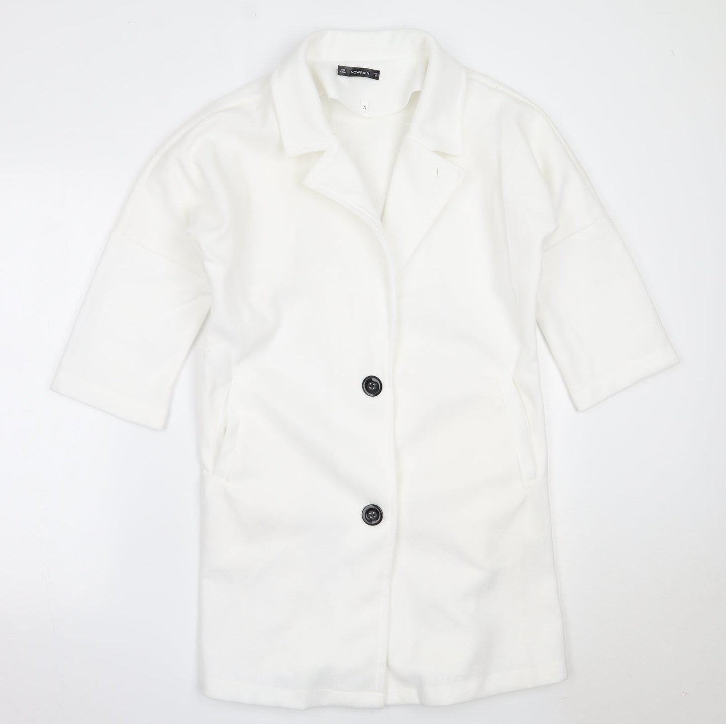 Nowrain Womens White   Overcoat Coat Size M