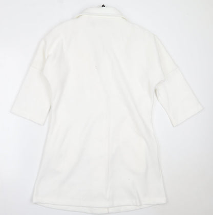 Nowrain Womens White   Overcoat Coat Size M