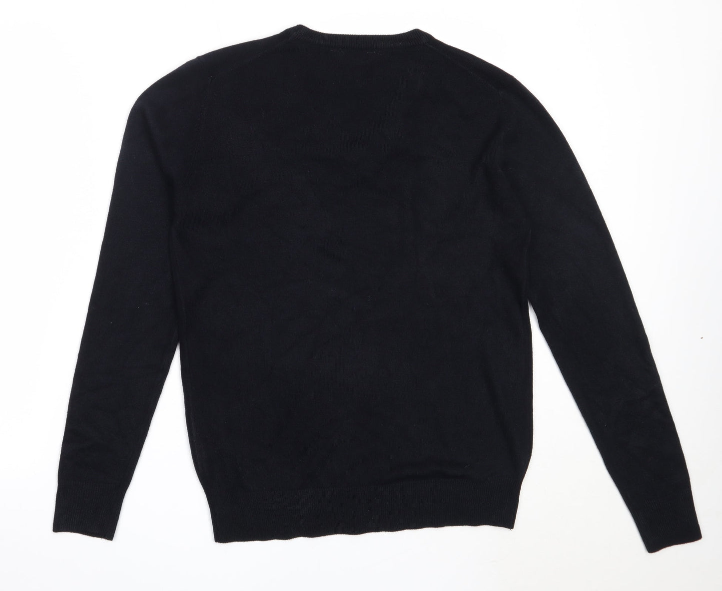 Cedar Wood State Mens Blue V-Neck  Acrylic Pullover Jumper Size S