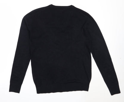 Cedar Wood State Mens Blue V-Neck  Acrylic Pullover Jumper Size S