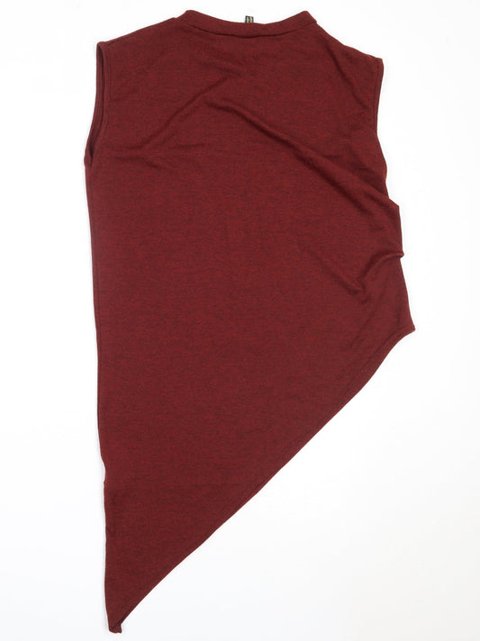 QED London Womens Red  Polyester Basic T-Shirt Size 12 Round Neck